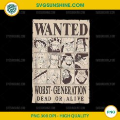 One Piece Wanted Worst Generation PNG, One Piece Wanted Poster Collage PNG