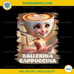 Ballerina Cappuccina PNG, Funny Italian Brainrot Meme brushstroke PNG