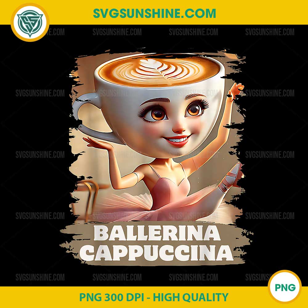 Ballerina Cappuccina PNG, Funny Italian Brainrot Meme brushstroke PNG Ballerina Cappuccina PNG, Funny Italian Brainrot Meme brushstroke PNG