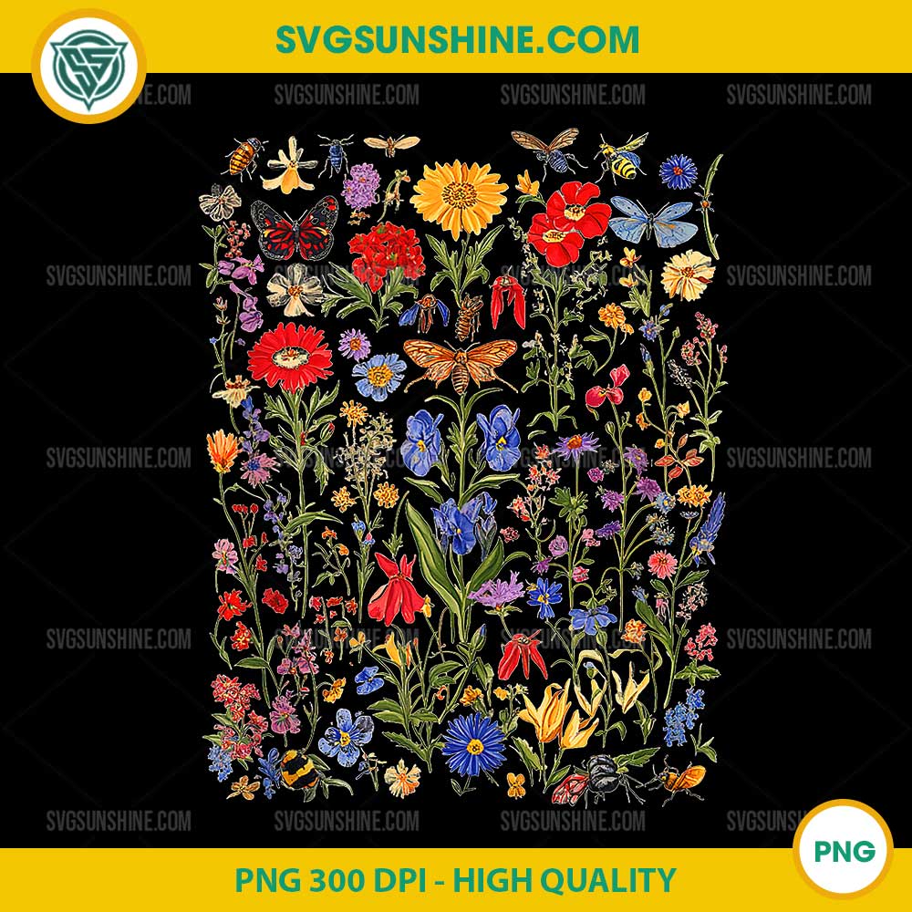 Mixed Flowers Bouquet Wildflowers Floral Pattern Aesthetic PNG Mixed Flowers Bouquet Wildflowers Floral Pattern Aesthetic PNG