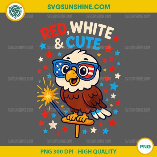 Red, White and Cute Chibi Eagle PNG, 4th of July PNG