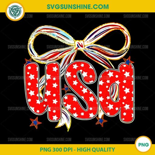 USA Coquette Bow Patriotic PNG, 4th Of July American Flag PNG