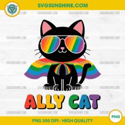 Ally Cat LGBTQ PNG, Rainbow Cat PNG, Pride Cat PNG