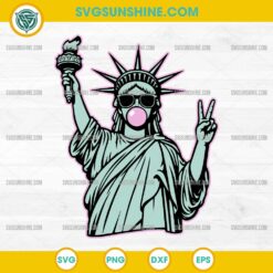4th of July Statue of Liberty Blowing Bubble Gum SVG