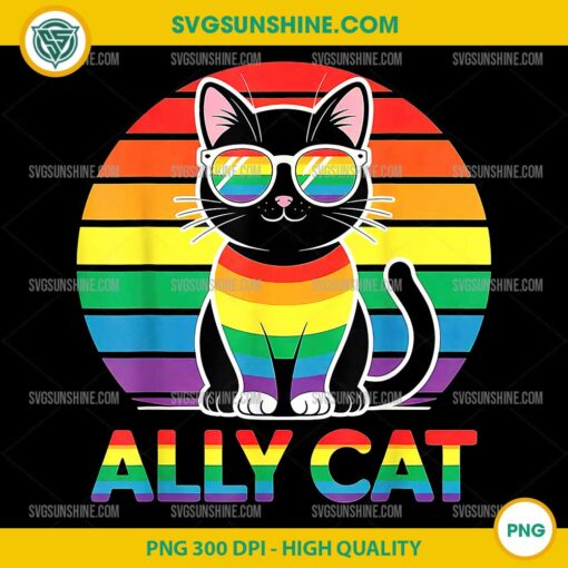 Ally Cat PNG, LGBTQ Pride Cat PNG, Rainbow Cat PNG