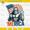 Bigfoot Merica Rock American Flag SVG, Patriotic Bigfoot 4th Of July SVG