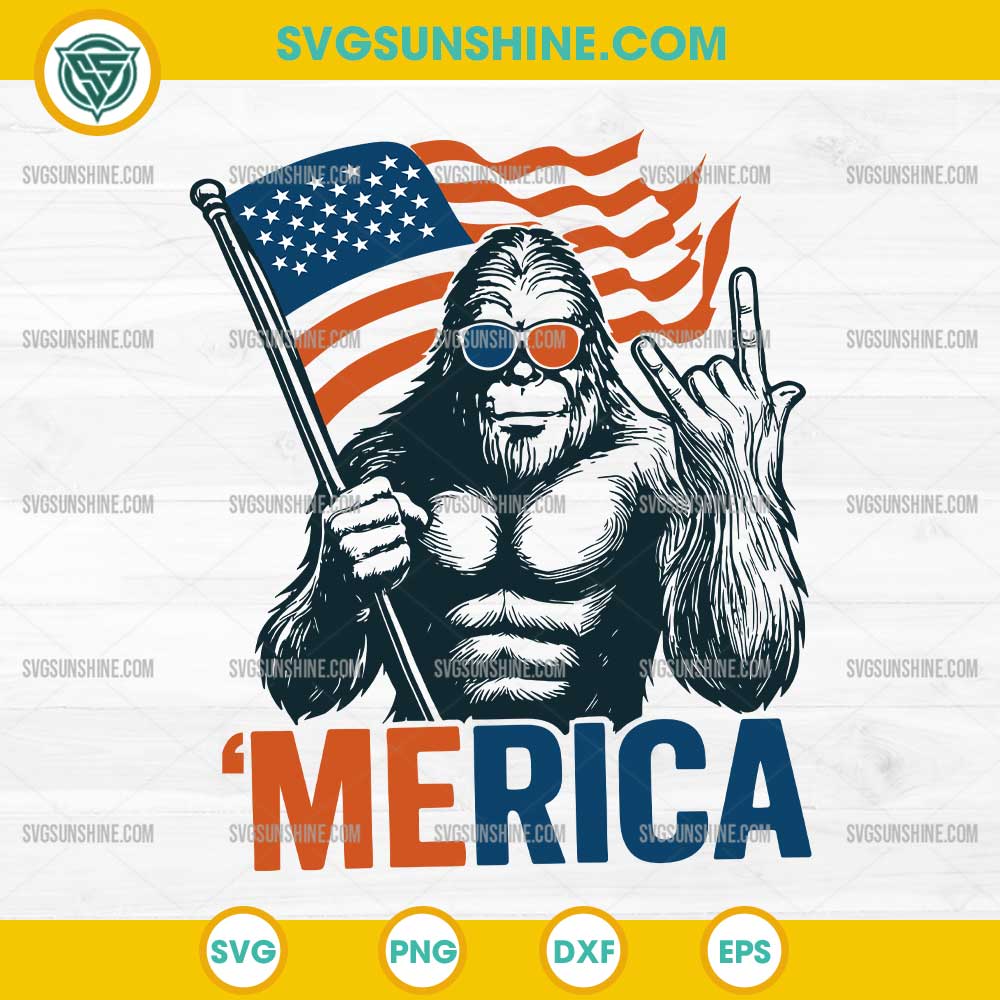 Bigfoot Merica Rock American Flag SVG, Patriotic Bigfoot 4th Of July SVG Bigfoot Merica Rock American Flag SVG, Patriotic Bigfoot 4th Of July SVG