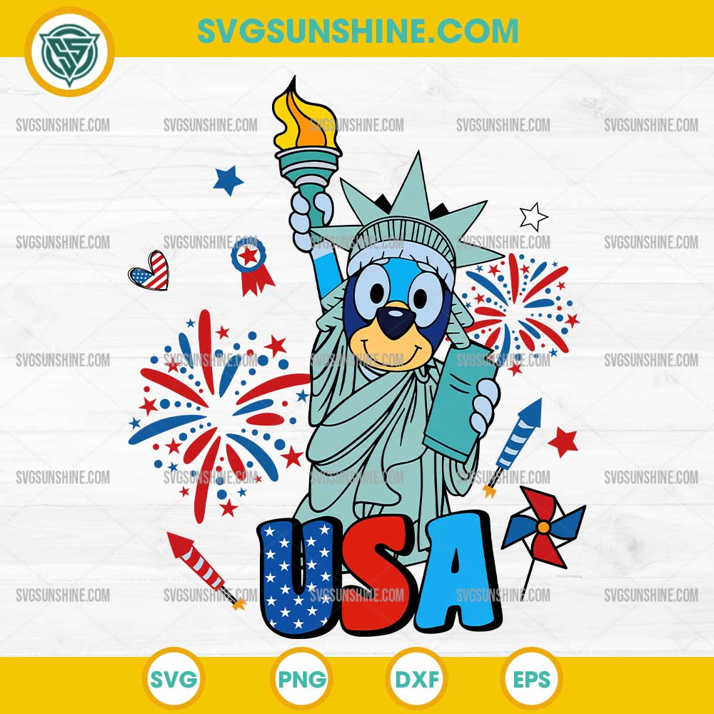 Bluey 4th of July SVG, Bluey Statue of Liberty USA SVG, Bluey Independence Day SVG Bluey 4th of July SVG, Bluey Statue of Liberty USA SVG, Bluey Independence Day SVG