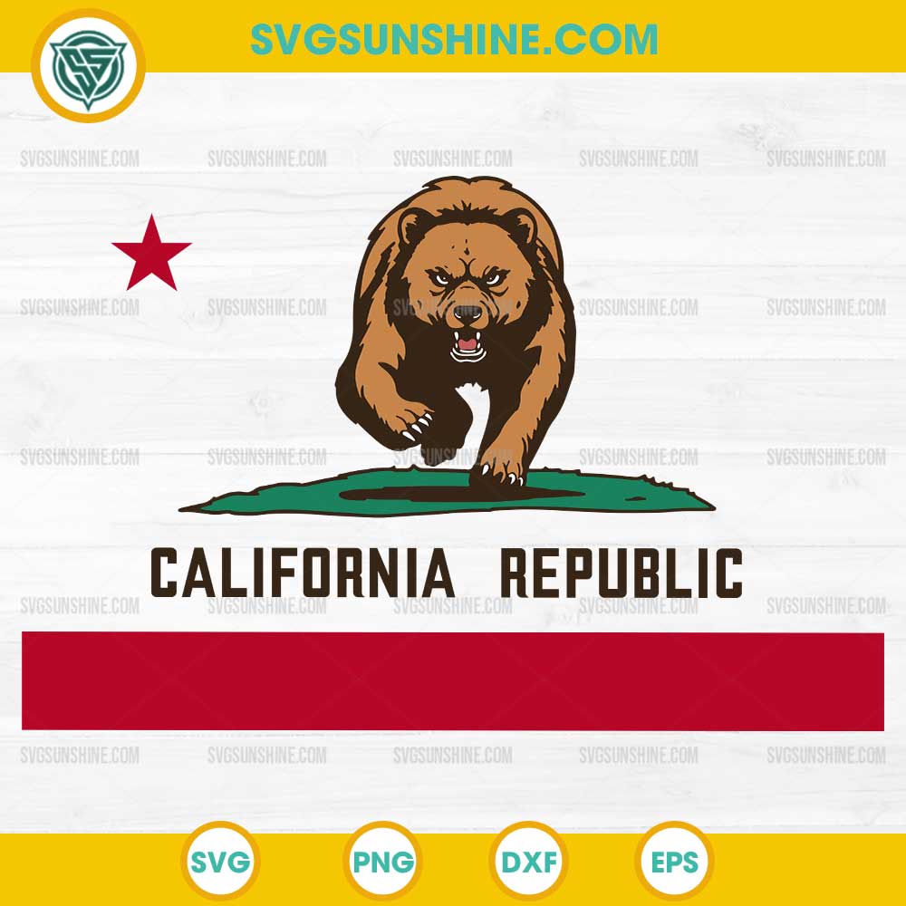 California Republic State Flag Bear SVG PNG California Republic State Flag Bear SVG PNG