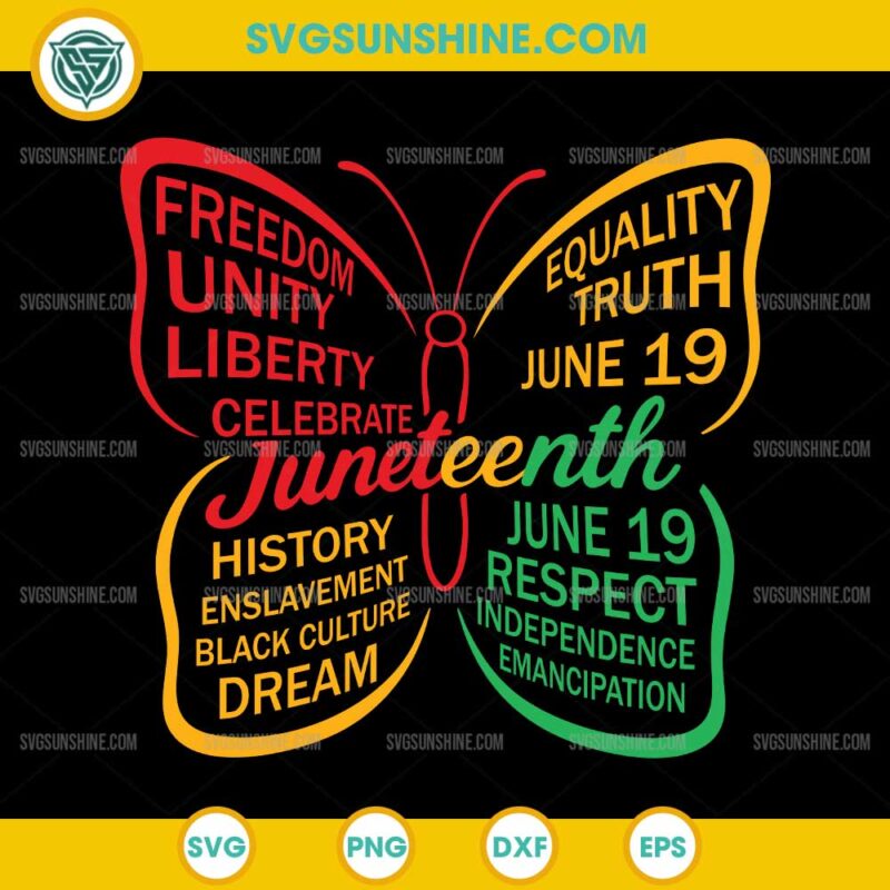 Celebrate Juneteenth Butterfly Freedom Since 1865 SVG, Juneteenth SVG