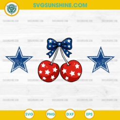 Cherry Coquette Bow with Stars SVG