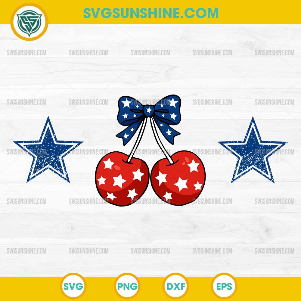 Cherry Coquette Bow with Stars SVG, 4th of July Bow Cherry Coquette SVG Cherry Coquette Bow with Stars SVG, 4th of July Bow Cherry Coquette SVG