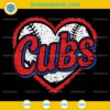 Vintage Cubs Heart SVG, Retro Chicago Cubs SVG, Cubs Baseball SVG