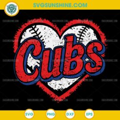 Vintage Cubs Heart SVG, Retro Chicago Cubs SVG, Cubs Baseball SVG