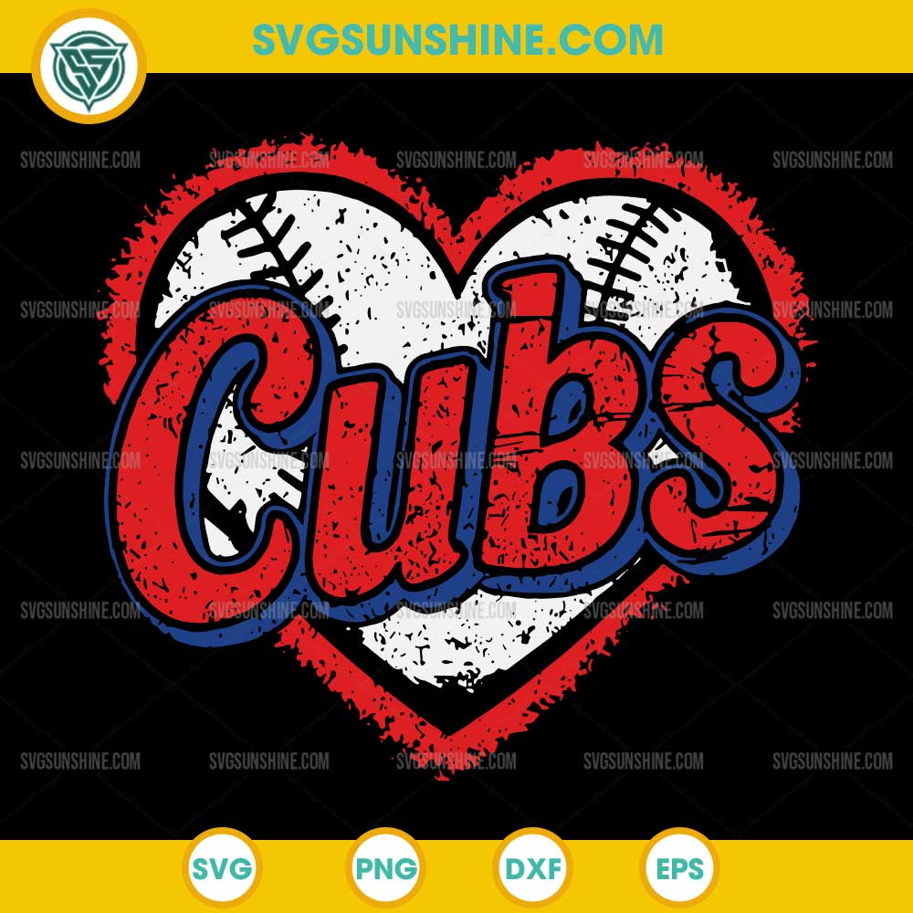 Vintage Cubs Heart SVG, Retro Chicago Cubs SVG, Cubs Baseball SVG Vintage Cubs Heart SVG, Retro Chicago Cubs SVG, Cubs Baseball SVG
