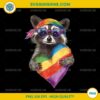 Lgbt Pride Racoon PNG, Cute LGBTQ Raccoon Heart Bandana Lesbian Gay Pride Rainbow PNG
