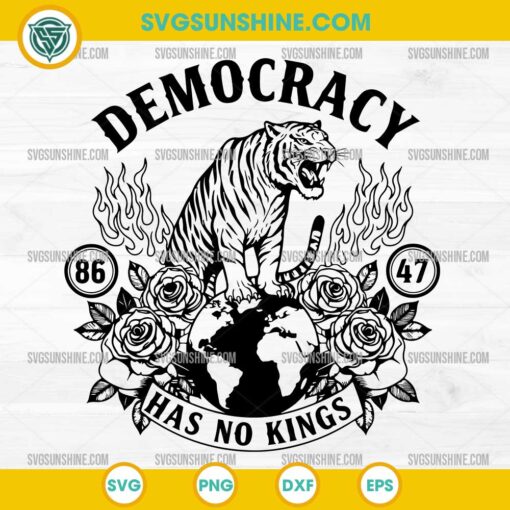 Democracy Has No Kings SVG, Political Tiger SVG