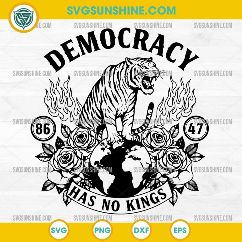 Democracy Has No Kings SVG, Political Tiger SVG