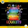 Equality Books and Flowers PNG, Love Peace Kindness LGBT Pride Month PNG