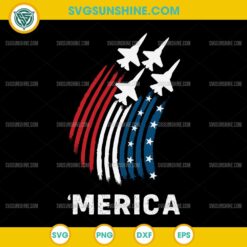 Fighter Jets 4th of July Merica SVG, Patriotic Red White Blue SVG
