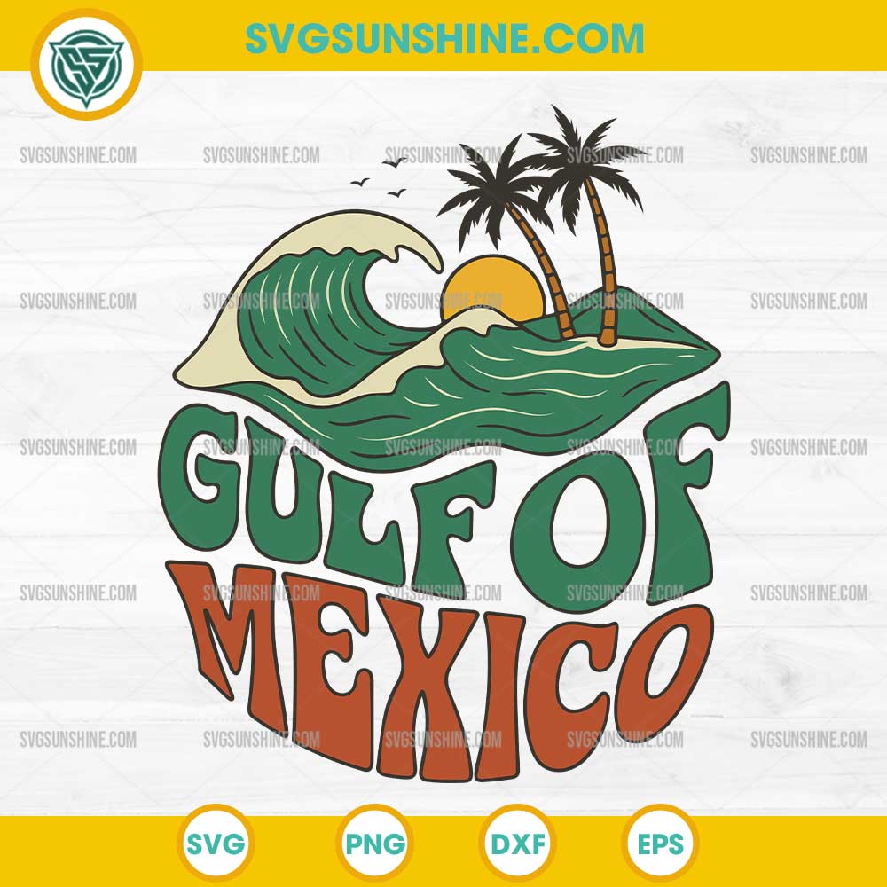 Retro Gulf of Mexico SVG, Vintage Beach SVG Retro Gulf of Mexico SVG, Vintage Beach SVG