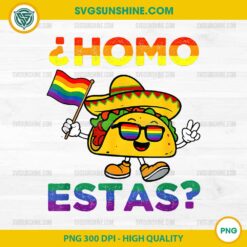 Homo Estas Tacos PNG, Spanish Mexican Gay Pride LGBTQ Month PNG