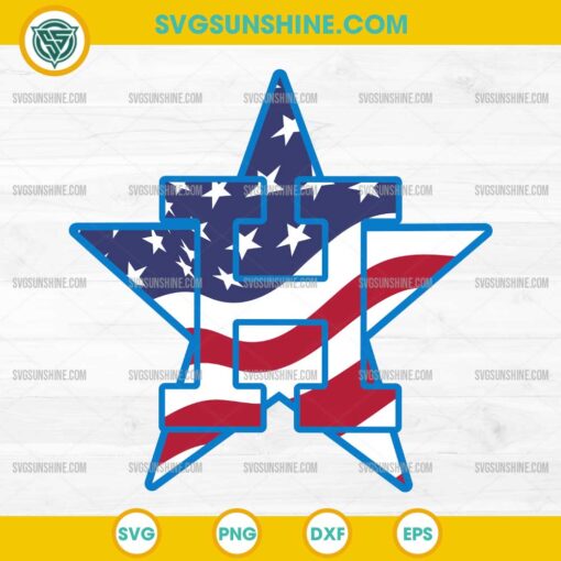 American Houston SVG, Houston Baseball 4th of July SVG, Houston Astros Baseball Patriotic SVG