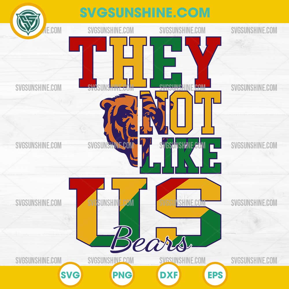 Juneteenth They Not Like Us Chicago Bears NFL SVG PNG File Juneteenth They Not Like Us Chicago Bears NFL SVG PNG File