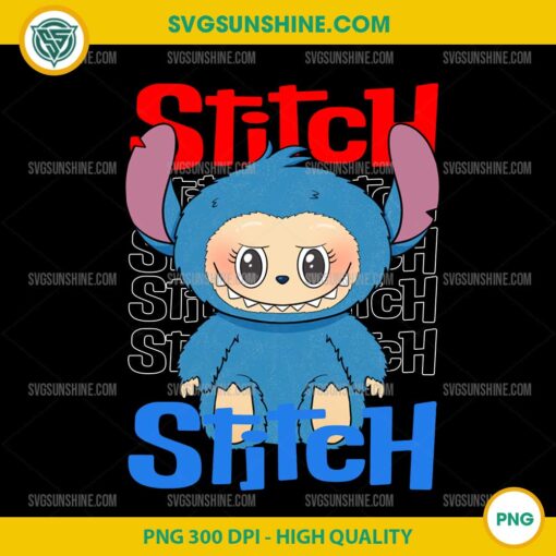 Labubu Stitch PNG Designs