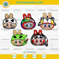 Labubu Halloween SVG Bundle, Labubu Ghostface SVG, Labubu Oogie Boogie SVG, Labubu Jack Skellington SVG