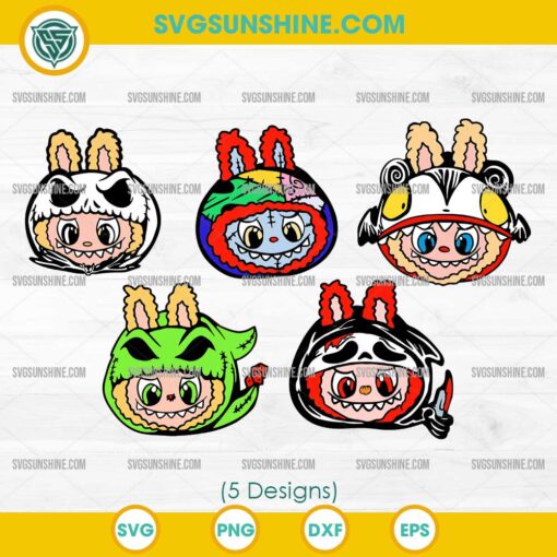 Labubu Halloween SVG Bundle, Labubu Ghostface SVG, Labubu Oogie Boogie SVG, Labubu Jack Skellington SVG