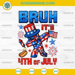 Minecraft Dabbing 4th of July SVG, Bruh It's 4th Of July Minecraft SVG
