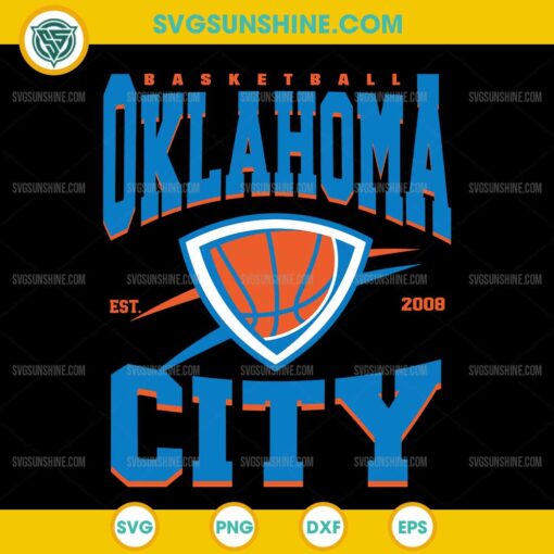Oklahoma City Thunder SVG, Oklahoma City basketball SVG