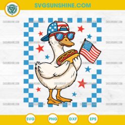 Patriotic Goose USA Flag SVG, Goose Hot Dog 4th Of July SVG