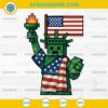 Patriotic Minecraft Statue of Liberty SVG, 4th Of July Minecraft SVG