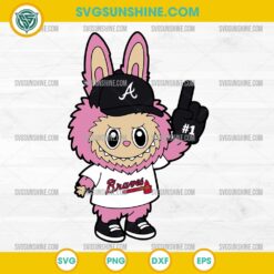 Pink Labubu Atlanta Braves SVG, Labubu MLB Baseball SVG