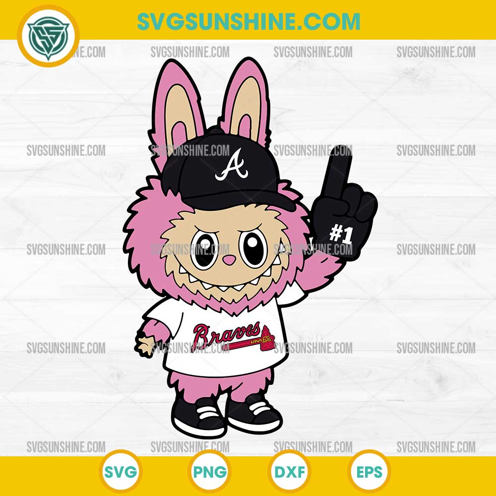 Pink Labubu Atlanta Braves SVG, Labubu MLB Baseball SVG Pink Labubu Atlanta Braves SVG, Labubu MLB Baseball SVG