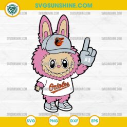 Pink Labubu Baltimore Orioles SVG, Labubu MLB Baseball SVG