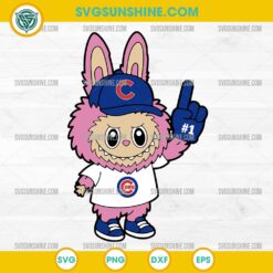 Pink Labubu Chicago Cubs SVG, Labubu MLB Baseball SVG