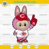 Pink Labubu Cincinnati Reds SVG, Labubu MLB Baseball SVG