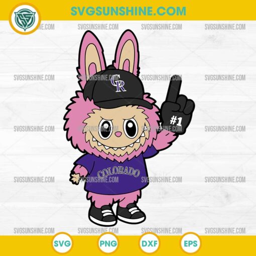 Pink Labubu Colorado Rockies SVG, Labubu MLB Baseball SVG
