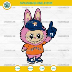 Pink Labubu Houston Astros SVG, Labubu MLB Baseball SVG