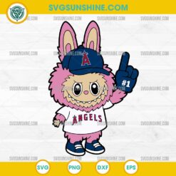 Pink Labubu Los Angeles Angels SVG, Labubu MLB Baseball SVG