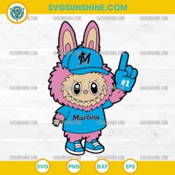 Pink Labubu Miami Marlins SVG, Labubu MLB Baseball SVG