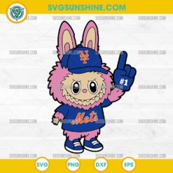 Pink Labubu New York Mets SVG, Labubu MLB Baseball SVG