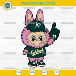 Pink Labubu Oakland Athletics SVG, Labubu MLB Baseball SVG