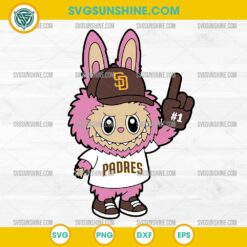 Pink Labubu San Diego Padres SVG, Labubu MLB Baseball SVG