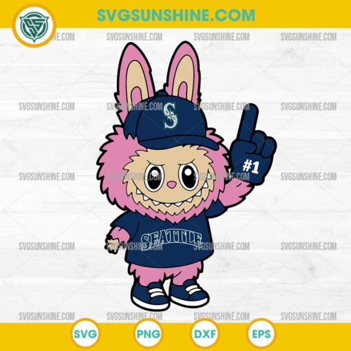 Pink Labubu Seattle Mariners SVG, Labubu MLB Baseball SVG