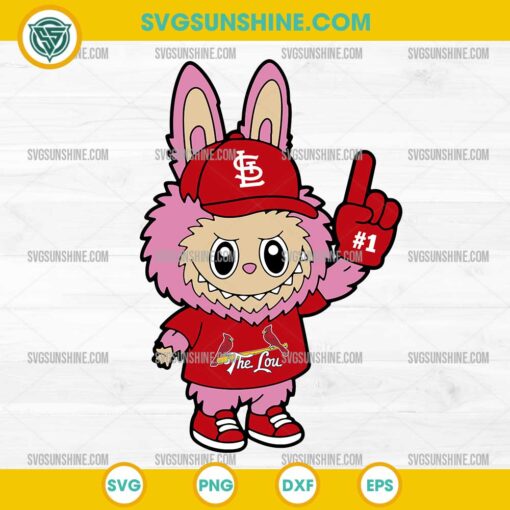 Pink Labubu St Louis Cardinals SVG, Labubu MLB Baseball SVG