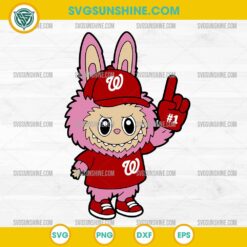 Pink Labubu Washington Nationals SVG, Labubu MLB Baseball SVG